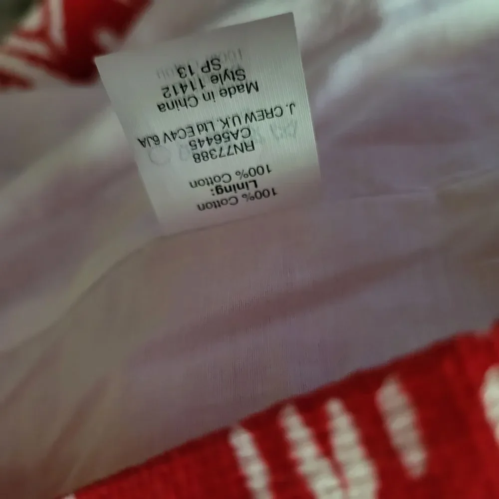 J. Crew Strapless Red and White Dress - Size 6